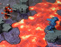 Hex hills on lava map